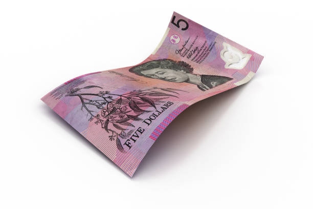 5 Australian Dollar Note  - 3d visualization stock photo