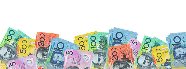 Australian Dollars isolated on white stock photo