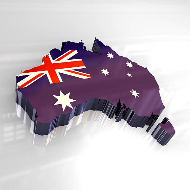 Australian flag map stock photo