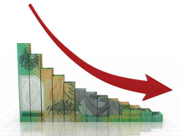 Australian money finance crisis recession stock photo