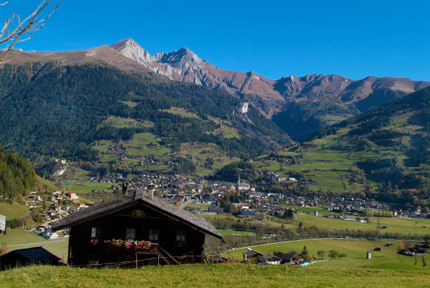 Austria, East Tyrol - Osttirol Austria, view to village Matrei with Goldried mountain in the Austrian Alps osttirol stock pictures, royalty-free photos & images