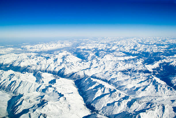 Austria The Austrian Alps in Tyrol seen from above under a beautifull blue sky.Related images; osttirol stock pictures, royalty-free photos & images