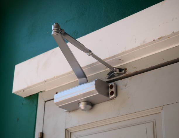 Automatic door closer holder Thailand, Accessibility, Angle, Approaching, Architecture approaching stock pictures, royalty-free photos & images