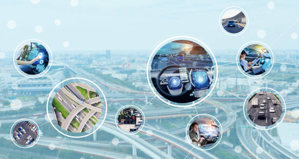 automotive tehnology koncept. - european highway drone bildbanksfoton och bilder
