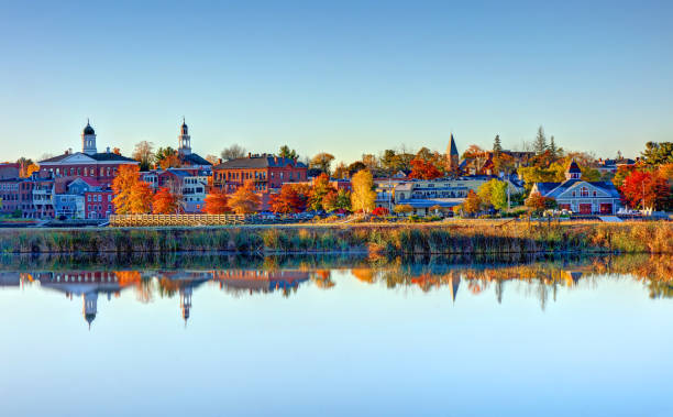 Autumn in Exeter, New Hampshire stock photo