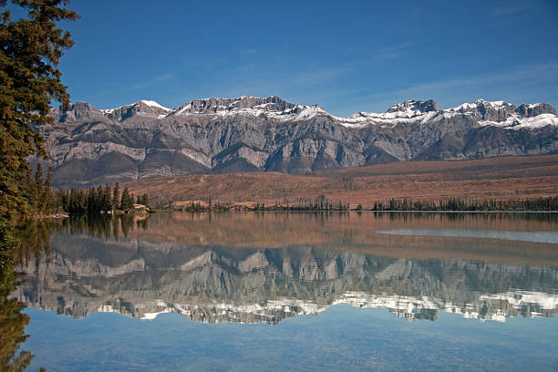 Autumn Mountain Reflection stock photo