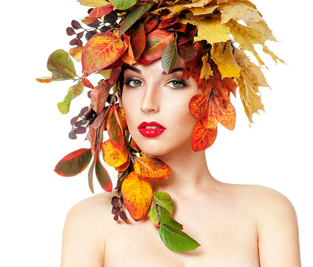 Autumn Woman Fashion Portrait. Beautiful Model Girl. stock photo