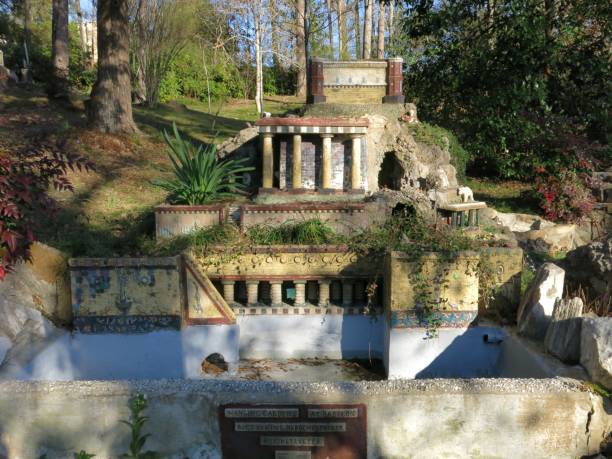 Ave Maria Grotto, Hanging Gardens at Babylon, Cullman, Alabama stock photo