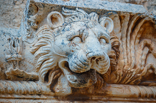 Baalbek Roman Ruins in Lebanon, lion's head