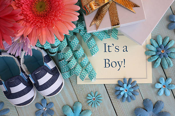 Baby Boy Announcement stock photo