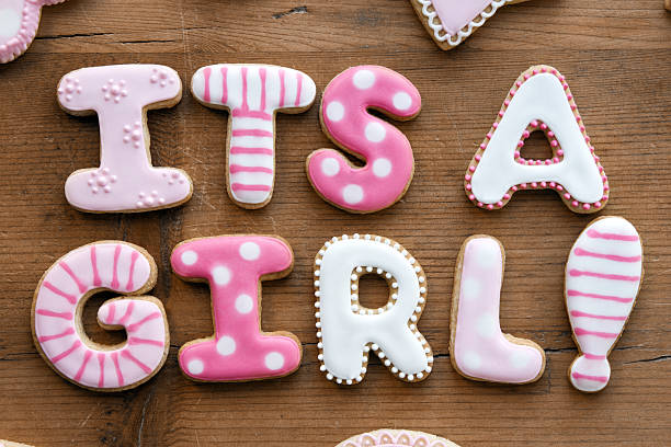 Baby shower cookies Cookies for a baby shower it's a girl stock pictures, royalty-free photos & images