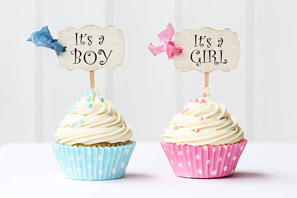 Baby shower cupcakes Baby shower cupcakes for a girl and boy it's a girl stock pictures, royalty-free photos & images