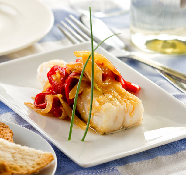 Bacalao dish from Spain stock photo