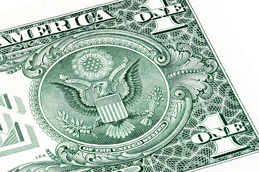 Back Of One Dollar Bill Stacked Macro Photo Stock Photo Download