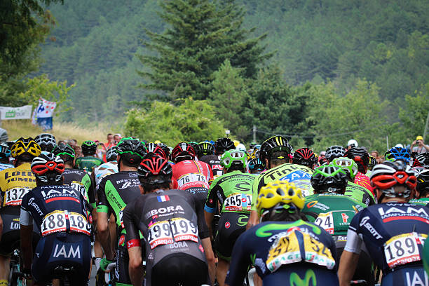 back of the peloton - tour de france cycling bildbanksfoton och bilder