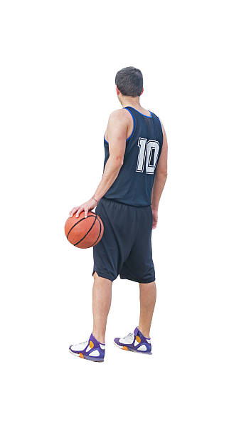 back view of a player - basketball player back stockfoto's en -beelden