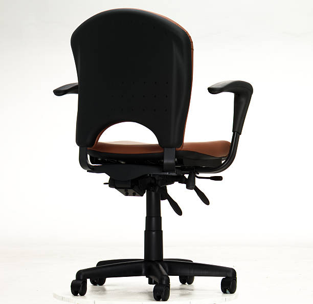 back view of office chair stock photo