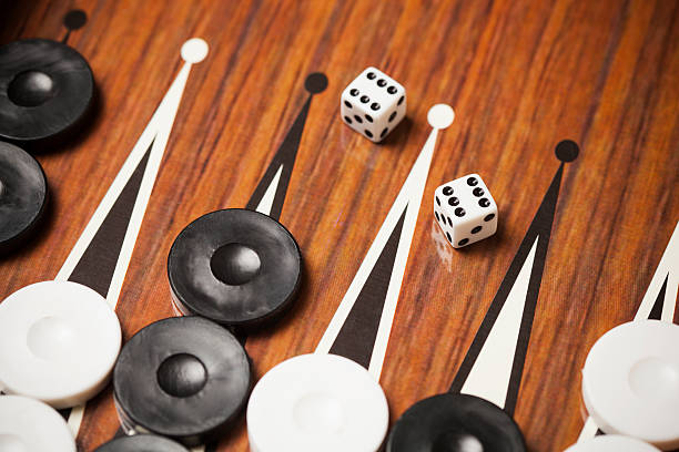 Backgammon game Detail of a Backgammon game with two dice backgammon stock pictures, royalty-free photos & images