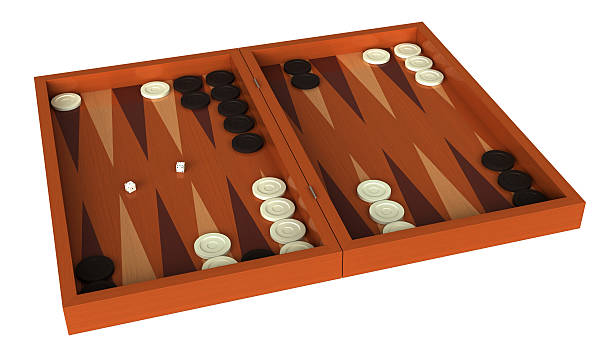 Backgammon 3D render of  backgammon game board isolated over white backgammon stock pictures, royalty-free photos & images