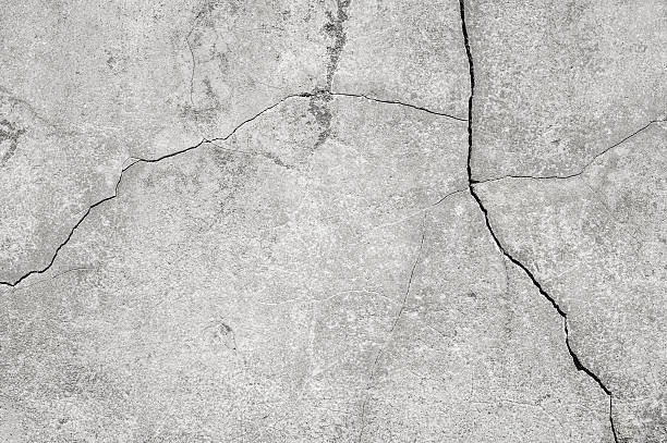 Background: cracked concrete wall close-up stock photo