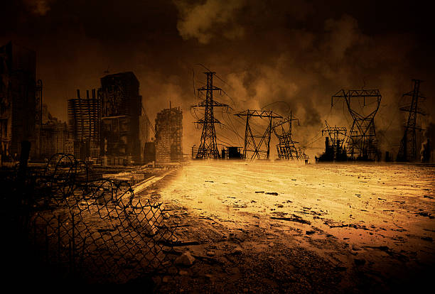 Background End Time V2 Background image with an apocalyptic scenario apocalypse stock pictures, royalty-free photos & images
