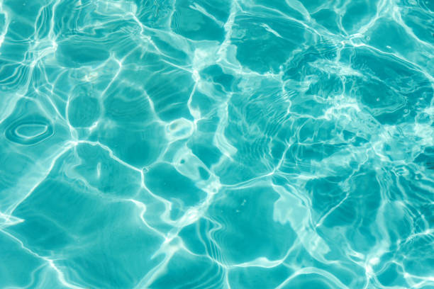 透明な青緑色の水の背景。 - 水面 ストックフォトと画像