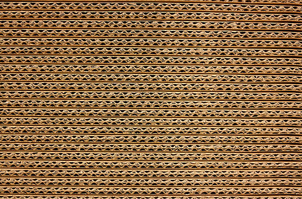 Background of Corrugated Brown Cardboard stock photo