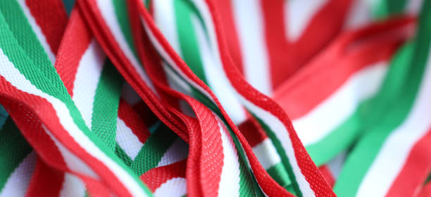 background of italian flags stock photo