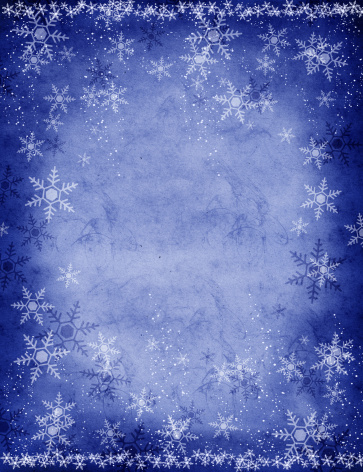 blue background with fluffy snowflakes - high resolution