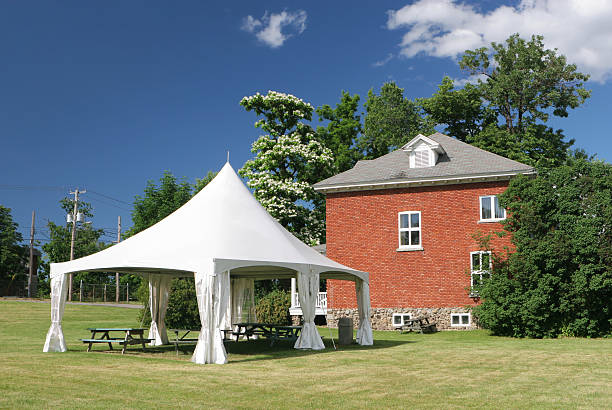 Backyard Celebration Tent  canopy stock pictures, royalty-free photos & images
