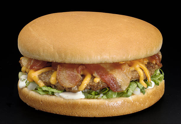 bacon cheese burger stock photo