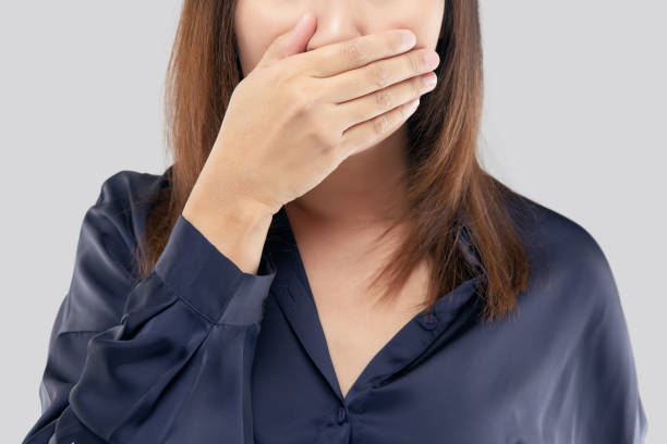 Bad breath or halitosis stock photo