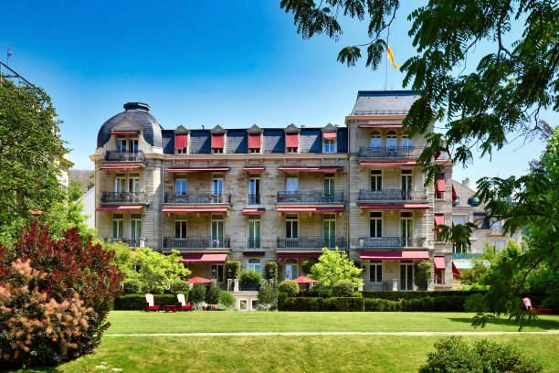Baden-Baden, Germany - Hotel called 'Villa Stephanie' located in public park called 'Lichtentaler Allee' stock photo