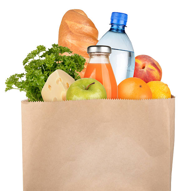 bag of groceries - soda supermarket stockfoto's en -beelden