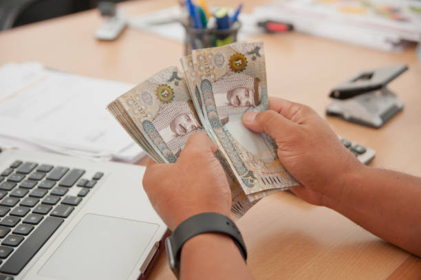 Bahraini currency stock photo