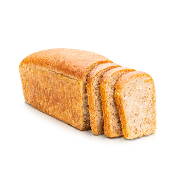 Baked bread sliced Baked bread sliced. Isolated on white background. bun bread photos stock pictures, royalty-free photos & images