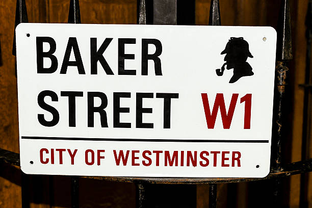 Baker Street sign in London, UK London, UK - October 19, 2008: Baker Street sign in London, UK sherlock holmes stock pictures, royalty-free photos & images