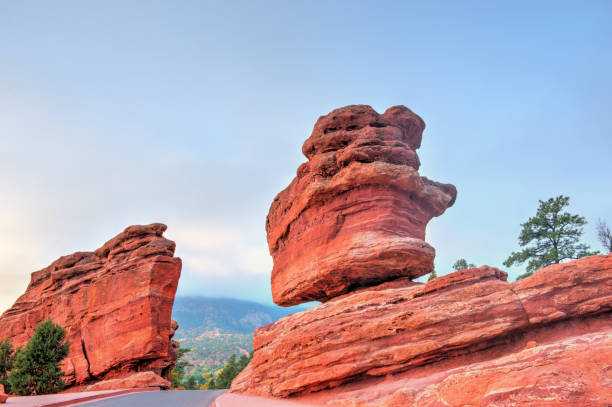Balancing Rock-Garden of the Gods-Colorado Springs,  Colorado stock photo