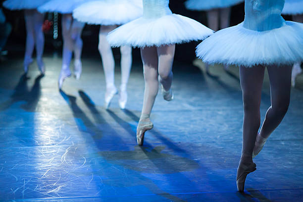 Ballerinas in the movement. stock photo