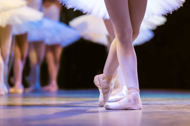 Ballerinas Legs of ballerinas dancing in ballet performing arts event stock pictures, royalty-free photos & images