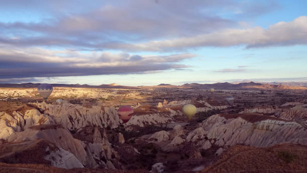 Balloons over Cappadocia stock photo