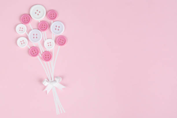 Balloons Balloons made of  sewing buttons it's a girl stock pictures, royalty-free photos & images