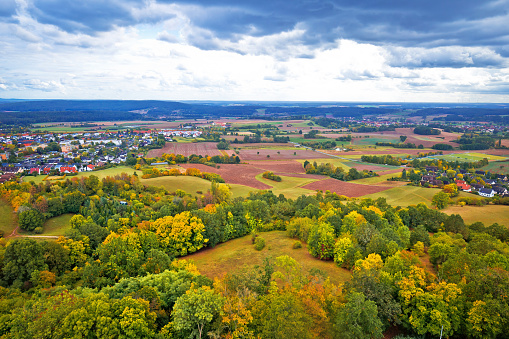 Bamberg. Germany landscape view from Altenberg castle, green nature near Wildensorg village