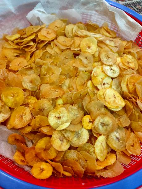 Banana Crackers Freshly slice banana fried until yellowish and crispy n crunchy. banana crackers stock pictures, royalty-free photos & images
