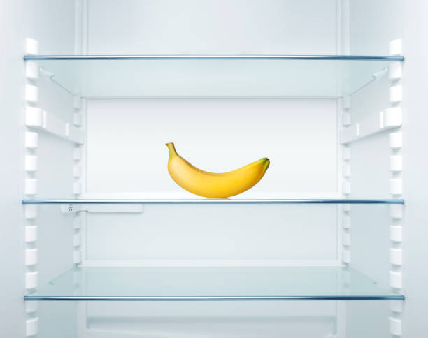 Banana in a fridge stock photo