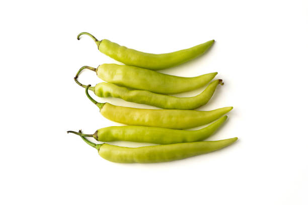 Banana Pepper isolated on a white background. stock photo