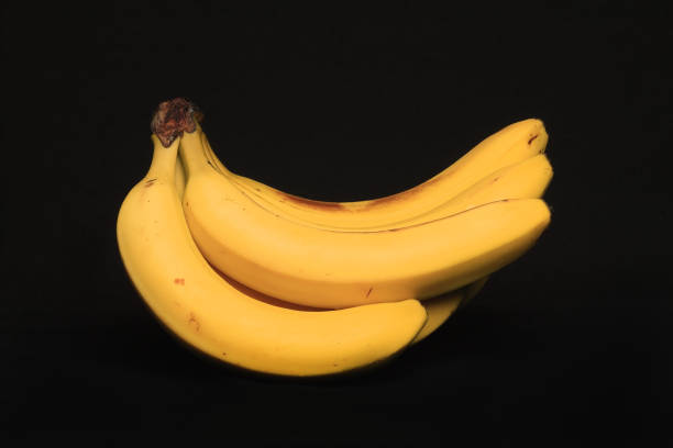 Bananas on a black background stock photo