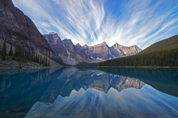 Banff Moraine Lake Reflection stock photo