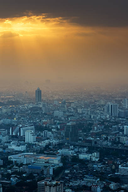 Bangkok Skyline at Sunset 2 stock photo