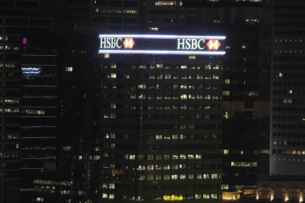 HSBC Bank building in Singapore stock photo